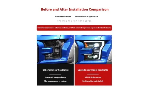 Фары передние LED с ходовыми огнями для Ford Raptor F-150 (2015-2020), комплект, комплект, FT Carlight Carlight — фото 7