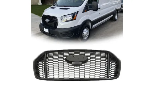 Матовая черная пластиковая передняя верхняя решетка для Ford Transit T150 T250 T350 2020-2022 годов выпуска — фото 1