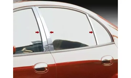 Накладки стоек дверей из нержавеющей стали 6 шт отделка окон QAA для Suzuki Verona 2004-2006 — фото 1