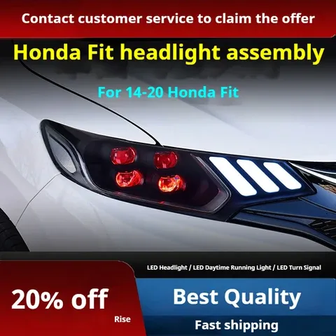 Фары передние LED с ходовыми огнями для Honda Fit GK5 (2014-2020), комплект, комплект, FT Carlight Carlight — фото 2