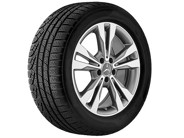 Диск колесный R18 Mercedes C-class W205, S205, C205, A205 , Серый «Гималаи», 5 сдвоенных спиц, задний мост, оригинал — фото 2