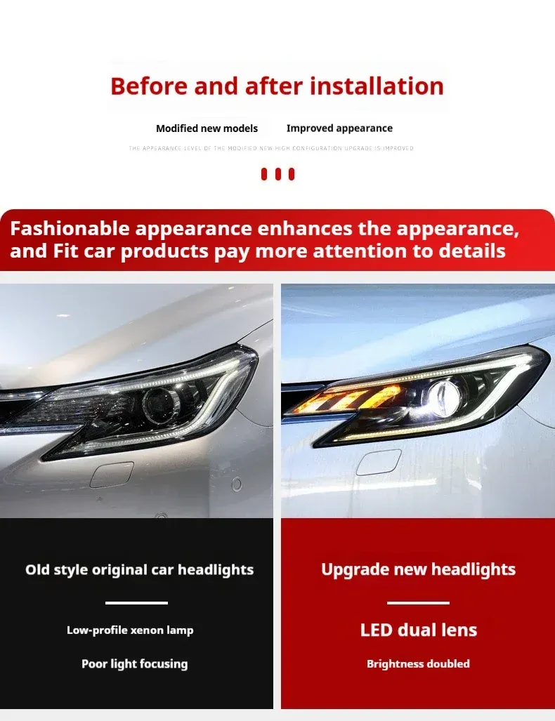 Фары передние LED с ходовыми огнями для Toyota Mark X (2013-2017), комплект, комплект, FT Carlight Carlight — фото 6