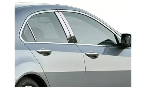 Накладки стоек дверей из нержавеющей стали 6 шт отделка окон QAA для Acura TSX 2009-2014 — фото 1