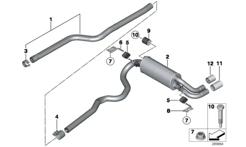 Насадка выхлопной трубы круглая, чёрный хром, для BMW F20/F21/F22/F23/F30/F31/F32/F33/F34/F36, оригинал — фото 1