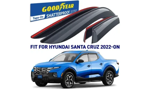 Дефлекторы боковых окон 2022-2024 Hyundai Santa Cruz, накладные, GoodYear — фото 1