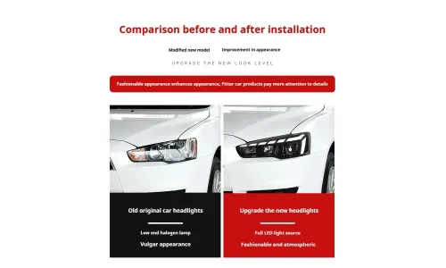 Фары передние LED с ходовыми огнями для Mitsubishi Lancer EX (2008-2018), комплект, комплект, FT Carlight Carlight — фото 6