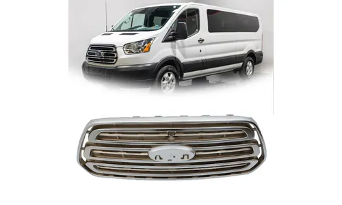Верхняя решетка переднего бампера для Ford Transit 150 250 350 2015-2019 годов выпуска хромированная пластиковая — фото 1