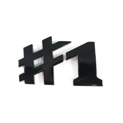 Шильдик #1 smart #1 на крышку багажника, черный — фото 1