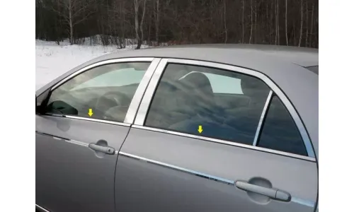 Накладки на молдинги окон из нержавеющей стали 4 шт для Toyota Corolla 2009-2013 | WS29112 — фото 1