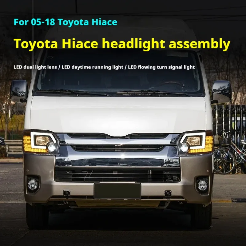 Фары передние LED с ходовыми огнями для Toyota Hiace (2005-2018), комплект, комплект, FT Carlight Carlight — фото 5