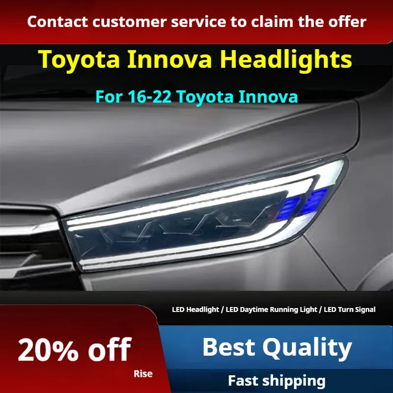 Фары передние LED с ходовыми огнями для Toyota Innova (2016-2022), комплект, комплект, FT Carlight Carlight — фото 2