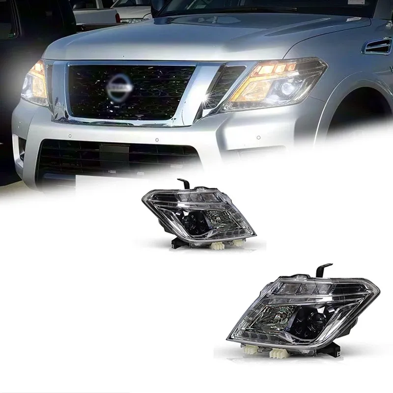 Фары передние LED с ходовыми огнями для Nissan Patrol Y62 (2012-2019), комплект, комплект, FT Carlight Carlight — фото 1