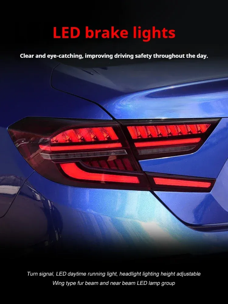 Задние LED-фонари динамический поворотник для Honda Accord 10-го поколения (2018-2022), комплект, комплект, FT Carlight Carlight — фото 3