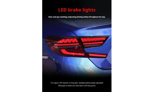 Задние LED-фонари динамический поворотник для Honda Accord 10-го поколения (2018-2022), комплект, комплект, FT Carlight Carlight — фото 3