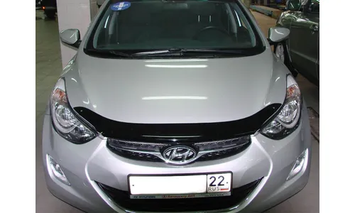 Дефлектор капота темный HYUNDAI ELANTRA 2011-2016, NLD.SHYELA1112 / Хендай Элантра — фото 2