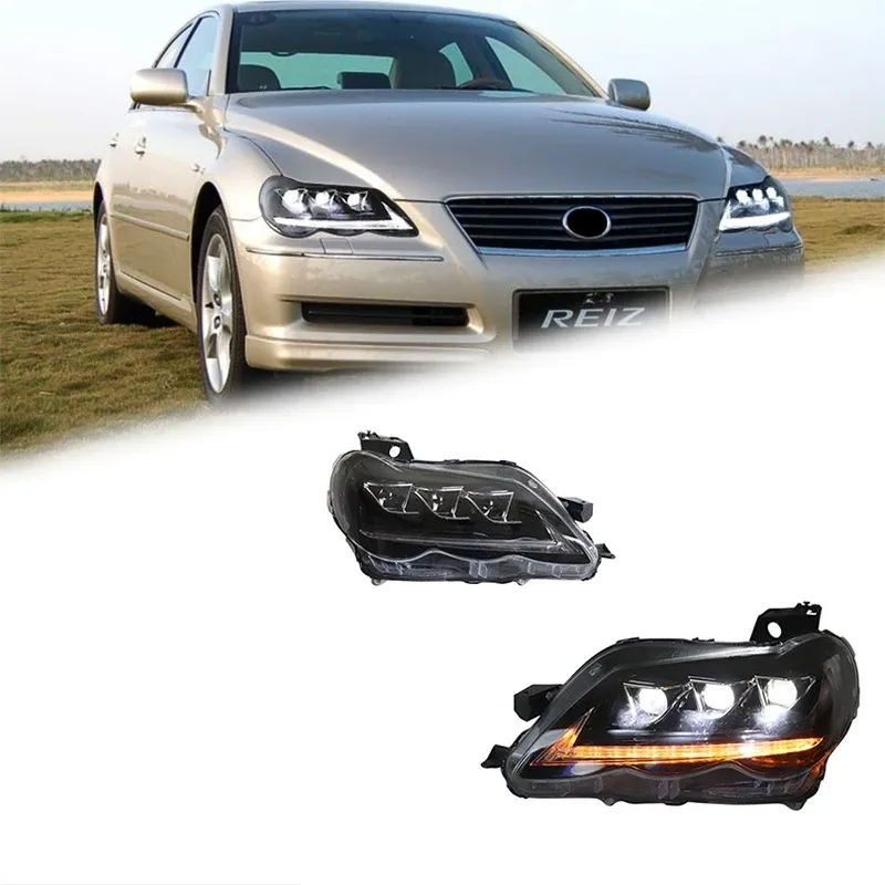 Фары передние LED с ходовыми огнями для Toyota Mark X (2005-2009), комплект, комплект, FT Carlight Carlight — фото 1