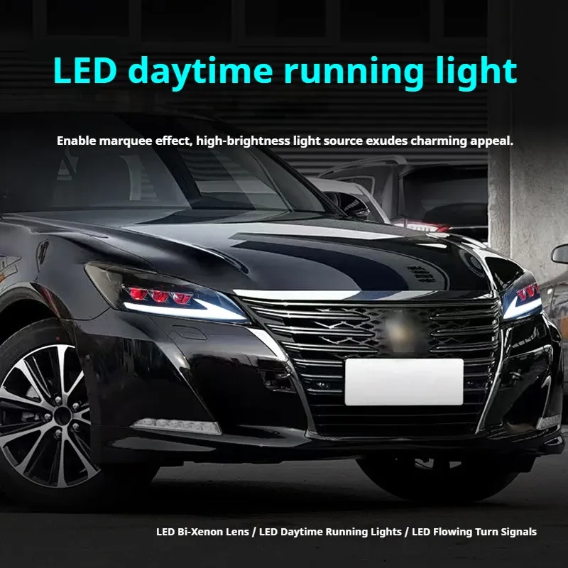 Фары передние LED с ходовыми огнями для Toyota Crown (2015-2018), комплект, FT Carlight — фото 4