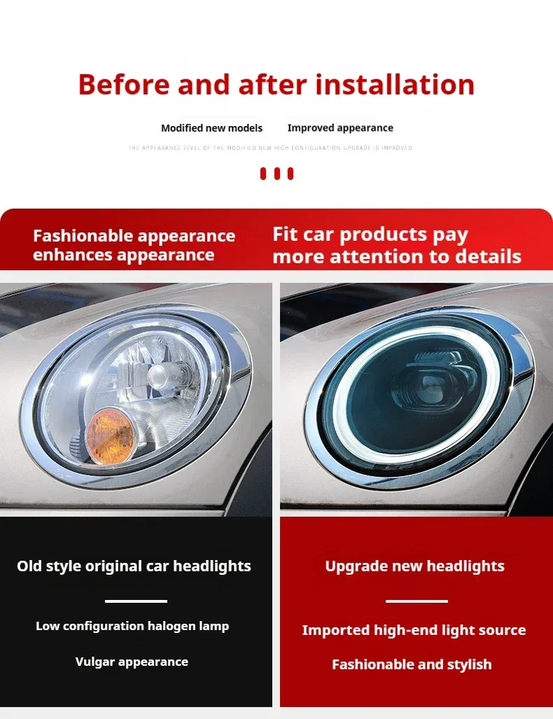 Фары передние LED с ходовыми огнями для Mini R55/R56/R57 (2007-2013), комплект, комплект, FT Carlight Carlight — фото 7