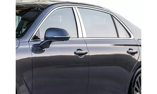Накладки стоек дверей из нержавеющей стали 4 шт отделка двери QAA для Genesis G90 2017 — фото 1