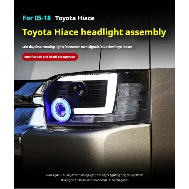 Фары Full LED проектор ДХО для Toyota Hiace (2005-2018), комплект, комплект, FT Carlight Carlight — фото 3