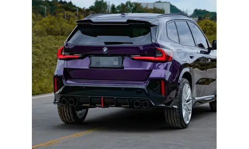 Диффузор заднего бампера BMW X1 U11, с раздвоенным выхлопом и элеронами — фото 4