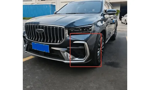 Накладки "усы" на передний бампер Geely Monjaro 2026-, матовый хром — фото 2