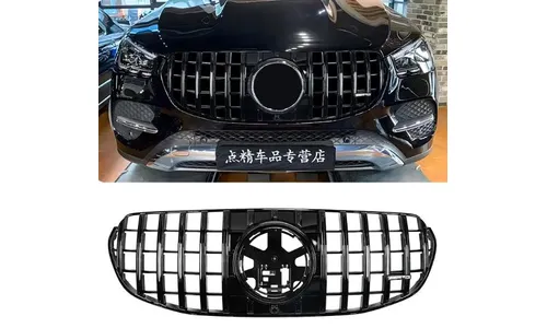 Решетка радиатора GT Mercedes GLE V167 / GLE Coupe С167 2024- рестайлинг, черная, без AMG — фото 2