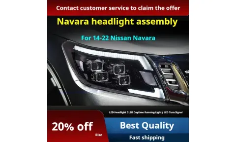 Фары передние LED с ходовыми огнями для Nissan Navara NP300 (2014-2022), комплект, комплект, FT Carlight Carlight — фото 2