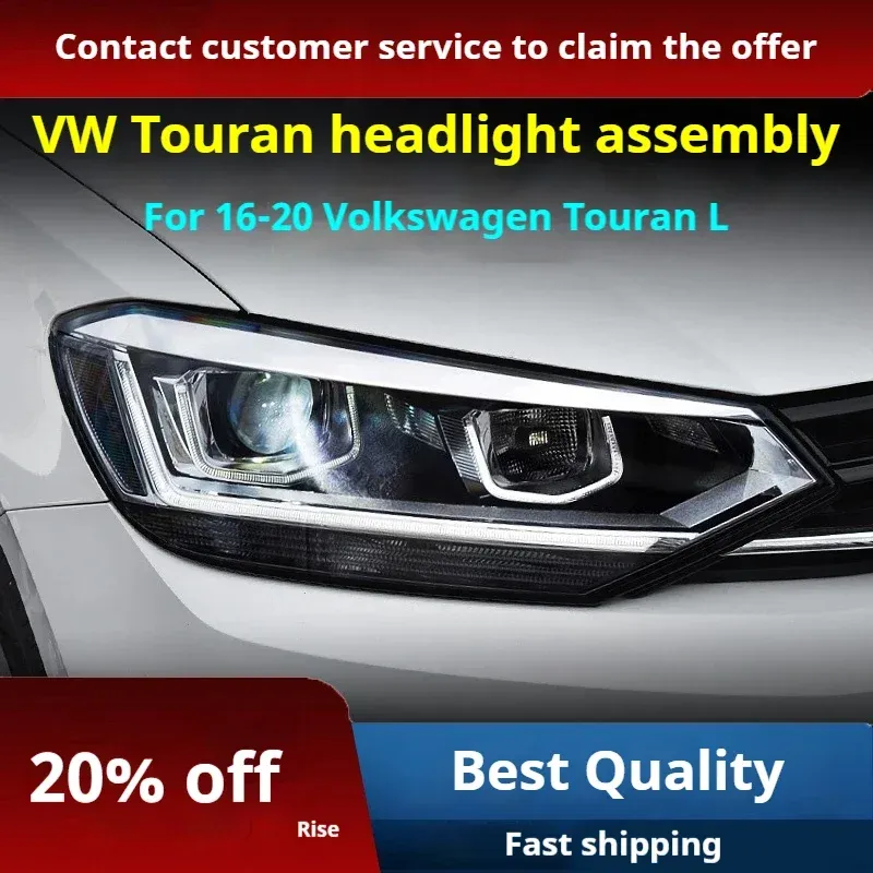 Фары передние LED с ходовыми огнями для VW Touran L (2016-2020), комплект, комплект, FT Carlight Carlight — фото 2