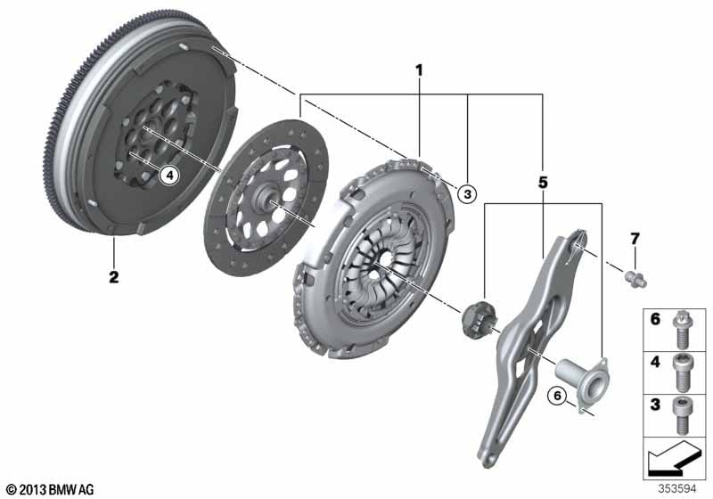 Маховик двухмассовый для BMW 1-й серии F40, 2-й серии F44/F45/F46, X1 F48 и X2 F39, оригинал — фото 1