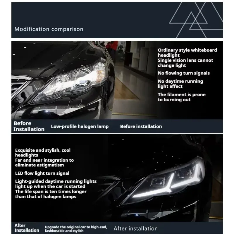 Фары передние LED с ходовыми огнями для Toyota Reiz Mark X (2010-2013), комплект, комплект, FT Carlight Carlight — фото 6