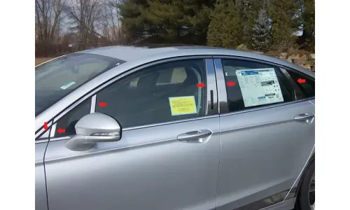 Накладки стоек дверей из нержавеющей стали 12 шт отделка окон QAA для Ford Fusion 13-20 — фото 1