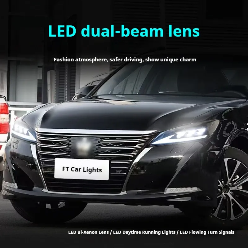 Фары передние LED с ходовыми огнями для Toyota Crown (2015-2018), комплект, FT Carlight — фото 5