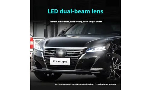 Фары передние LED с ходовыми огнями для Toyota Crown (2015-2018), комплект, FT Carlight — фото 5