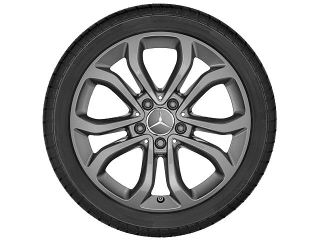 Диск колесный R17 Mercedes C-class W205, S205, C205, A205 , Темно-серый, 5 сдвоенных спиц, оригинал — фото 1