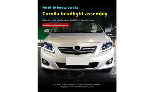 Фары передние LED с ходовыми огнями для Toyota Corolla (2007-2010), комплект, комплект, FT Carlight Carlight — фото 4