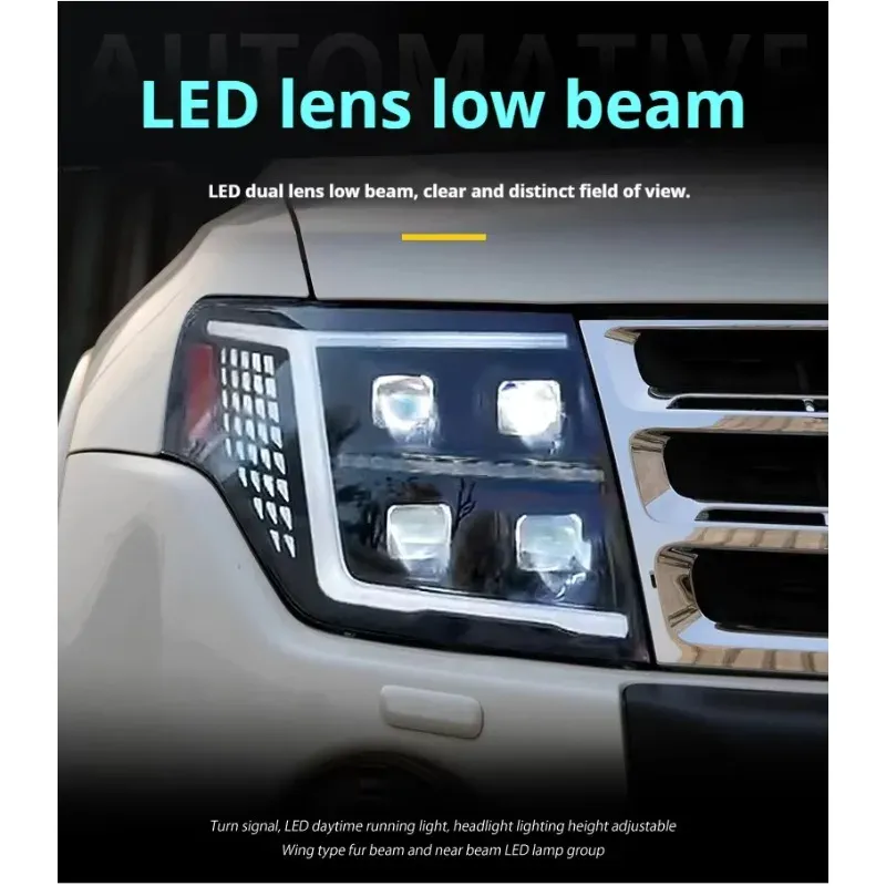 Фары Full LED проектор ДХО для Mitsubishi Pajero V93/V97 (2005-2021), комплект, комплект, FT Carlight Carlight — фото 3