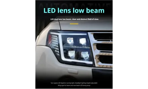 Фары Full LED проектор ДХО для Mitsubishi Pajero V93/V97 (2005-2021), комплект, комплект, FT Carlight Carlight — фото 3