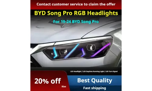 Фары Full LED проектор ДХО RGB для BYD Song Pro (2019-2024), комплект, комплект, FT Carlight Carlight — фото 2