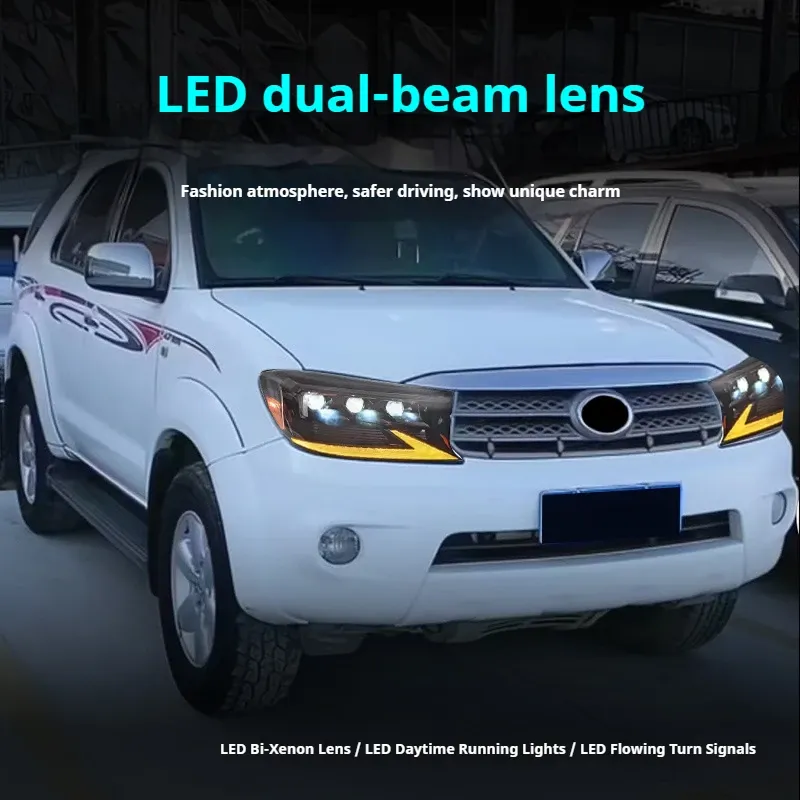 Фары передние LED с ходовыми огнями для Toyota Fortuner (2008-2011), комплект, комплект, FT Carlight Carlight — фото 4