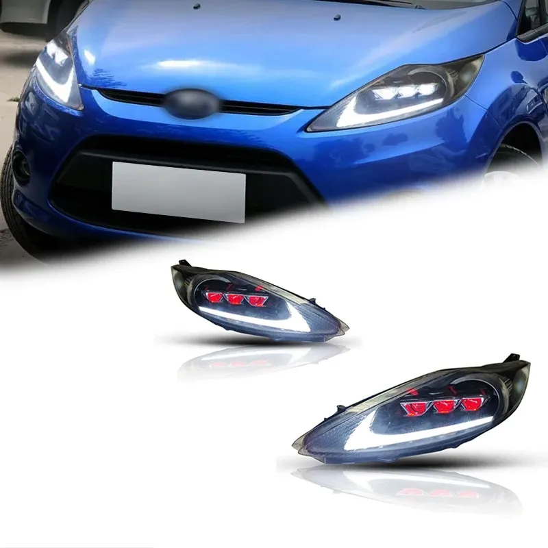 Фары передние LED с ходовыми огнями для Ford Fiesta (2009-2012), комплект, комплект, FT Carlight Carlight — фото 1