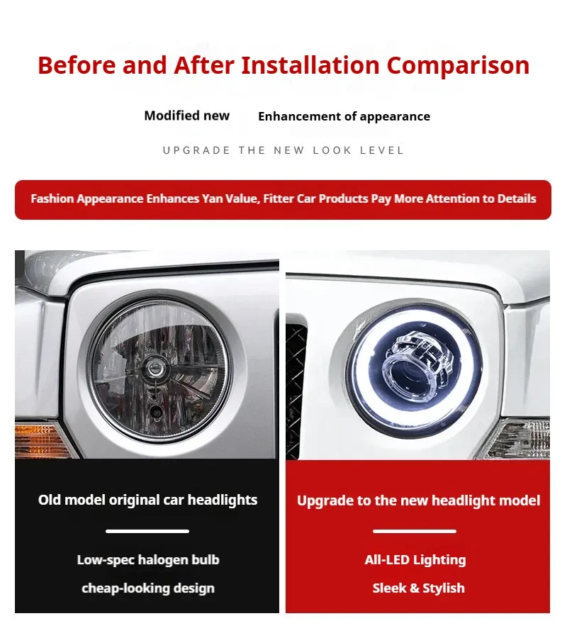 Фары передние LED с ходовыми огнями для Jeep Patriot (2011-2015), комплект, комплект, FT Carlight Carlight — фото 7
