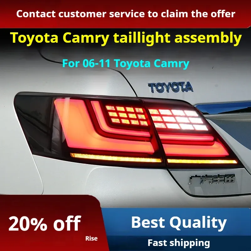 Задние LED-фонари динамический поворотник для Toyota Camry (2006-2011), комплект, комплект, FT Carlight Carlight — фото 3