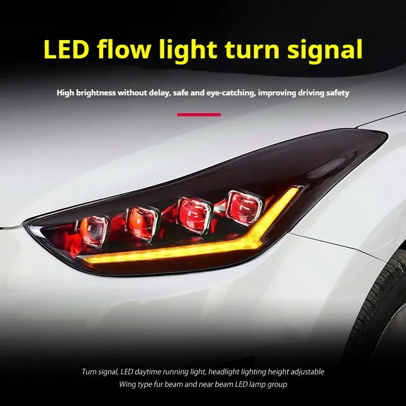 Фары передние LED с ходовыми огнями для Hyundai Elantra (2012-2016), комплект, комплект, FT Carlight Carlight — фото 3