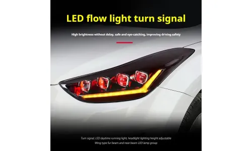 Фары передние LED с ходовыми огнями для Hyundai Elantra (2012-2016), комплект, комплект, FT Carlight Carlight — фото 3