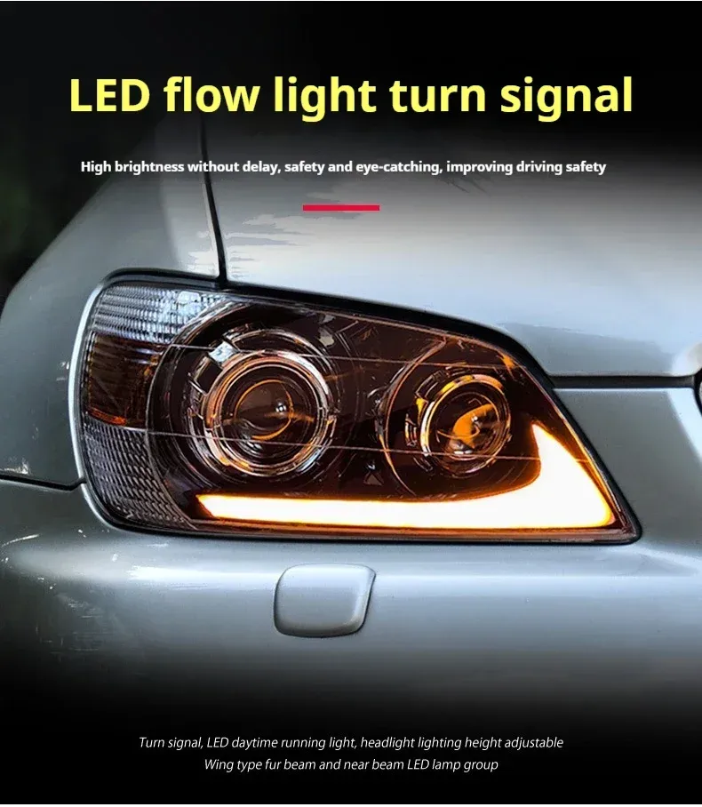 Фары передние LED с ходовыми огнями для Lexus IS (1998-2005), комплект, FT Carlight — фото 3