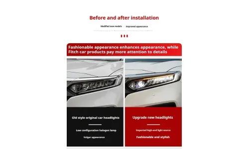 Фары передние LED с ходовыми огнями для Honda Accord 10 (2018-2022), комплект, комплект, FT Carlight Carlight — фото 7