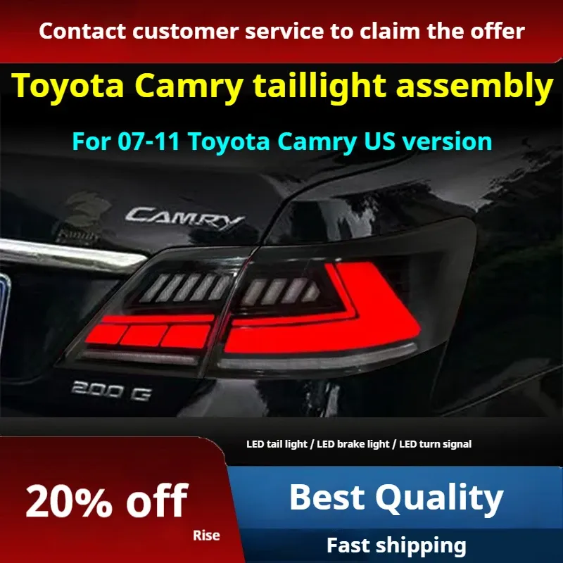 Задние LED-фонари динамический поворотник для Toyota Camry (2007-2011, США), комплект, комплект, FT Carlight Carlight — фото 2