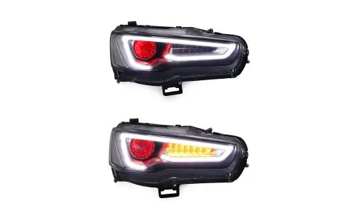 Фары передние LED с ходовыми огнями для Mitsubishi Lancer (2009-2021), комплект, комплект, FT Carlight Carlight — фото 5