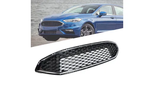 Верхняя решетка бампера для 2017–2018 Ford Mondeo сотовая хромированная черная — фото 1